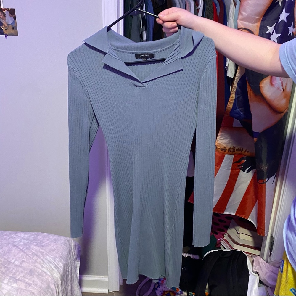 Women’s rib knit, collared dress